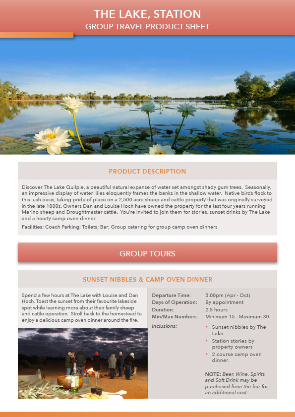 The Lake, Station product sheet preview